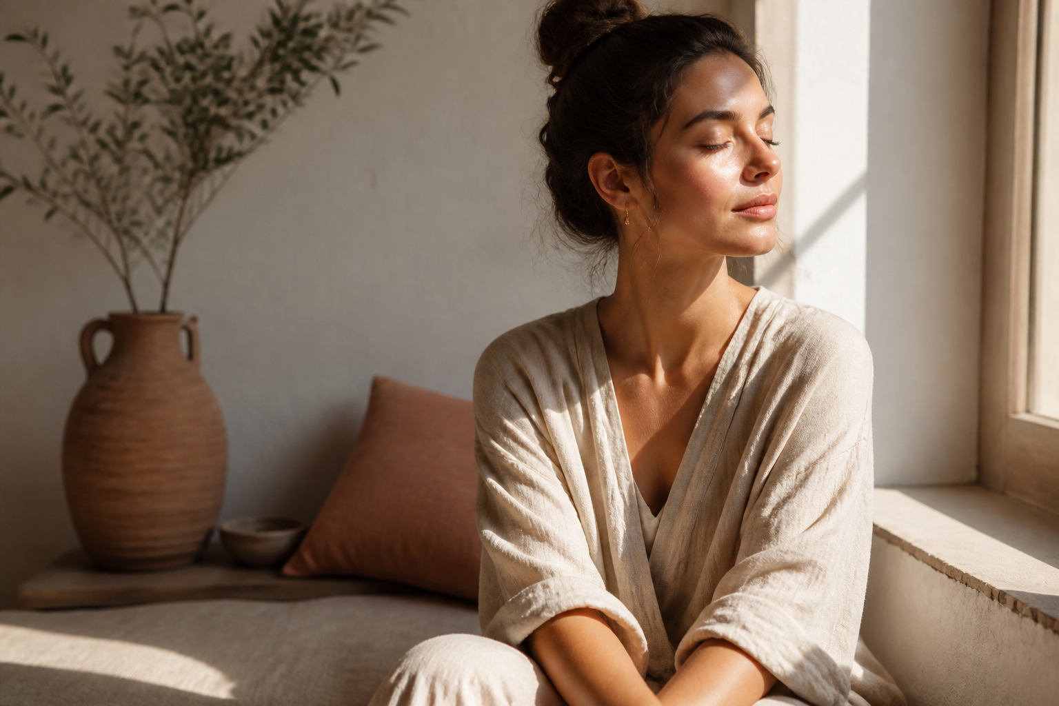 Woman in a calm, reflective moment